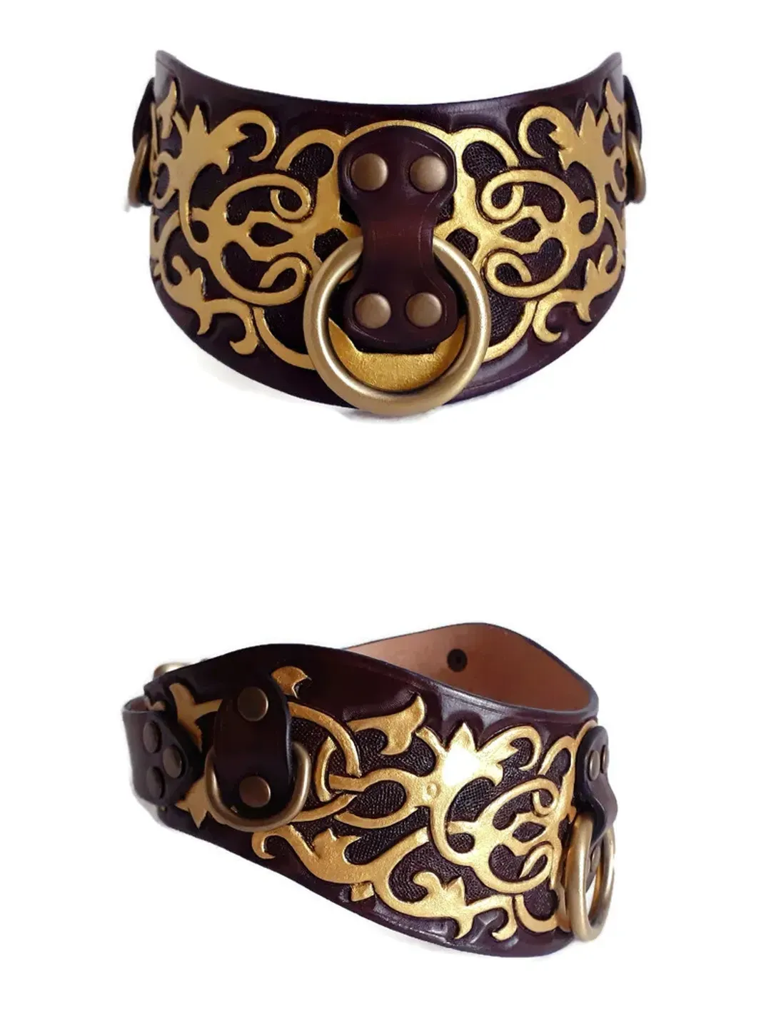 Luxurious wide bdsm slave collar Womens submissive choker necklace