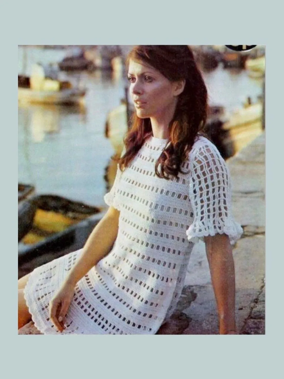 vintage crochet dress pattern free Maxi Dress CROCHET Pattern Womans Dress Vintage 1970s ZigZag Chevron 1950s Afghan Pattern Free Gift Watermarked PDF Only