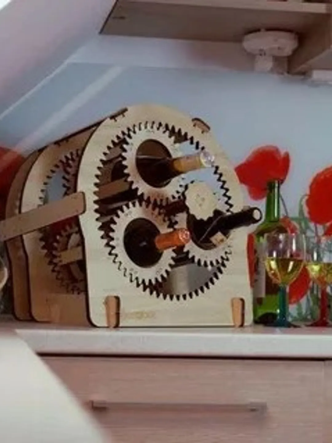 Digital Template Cnc Router Files Cnc Wine Stand Files for Wood Laser Cut Pattern