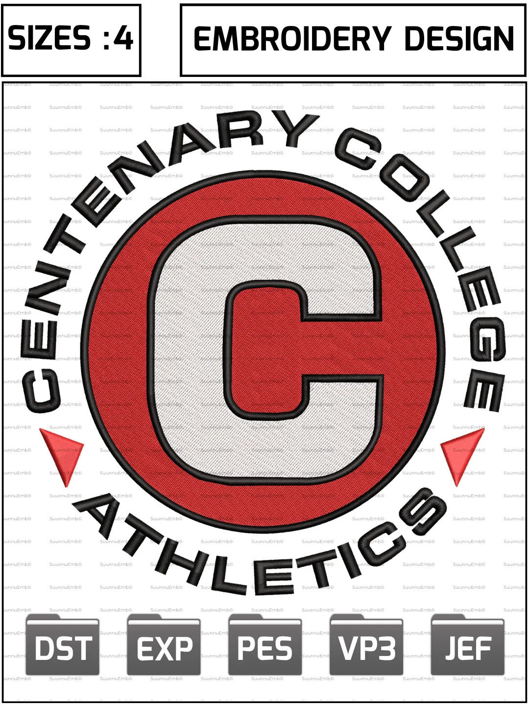 Centenary Gentlemen Logo Embroidery Design,NCAA Logos Embroidery Design,NCAA Teams, Machine Embroidery Design File,4 Sizes, Digital Download