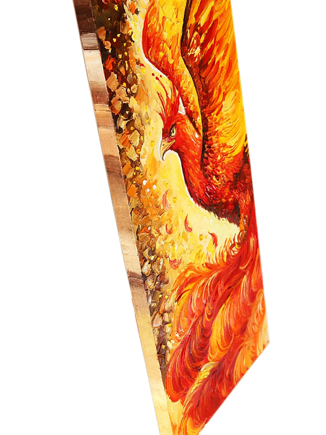 Phoenix Oil Painting Bird Phoenix Original Art Fire Bird Textured
