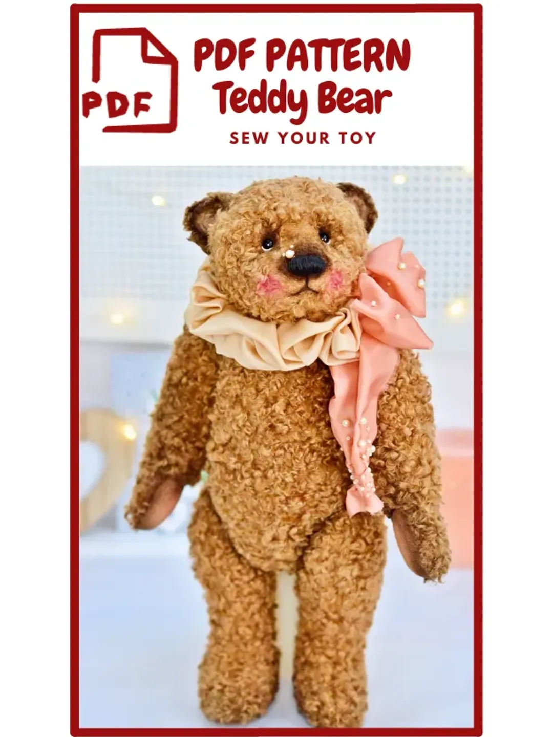 TEDDY BEAR Pattern - Figure stuffed animal, Pattern PDF-Teddy bear, Teddy bear , Animal Pattern, Bear Pattern, Teddy