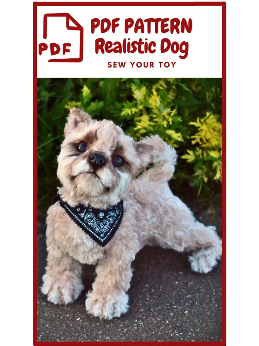 SEW PATTERN Dog- Yorkshire terrier - Collectible toy - Posing toy - Toy Yorkshire terrier - Stuffed Animal Figurine-PDF