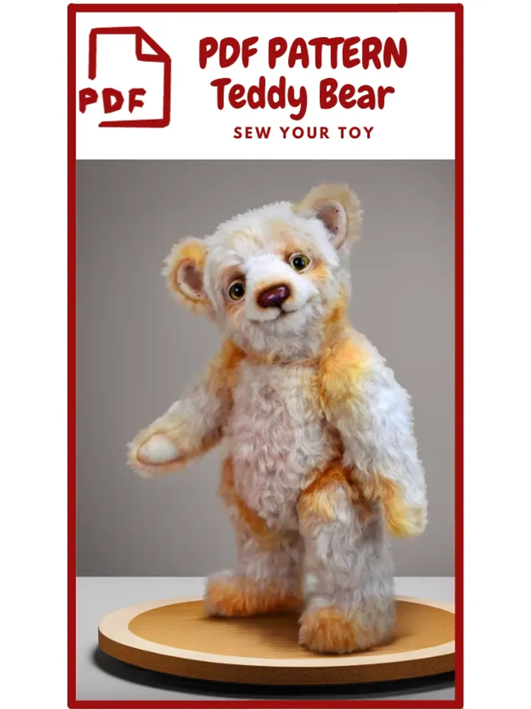 Toy Pattern Teddy Bear, Pattern for Sewing Soft Toys -Teddy  Bear, Realistic Irises Download, Eyes Collage, Bear Toys  PDF Pattern