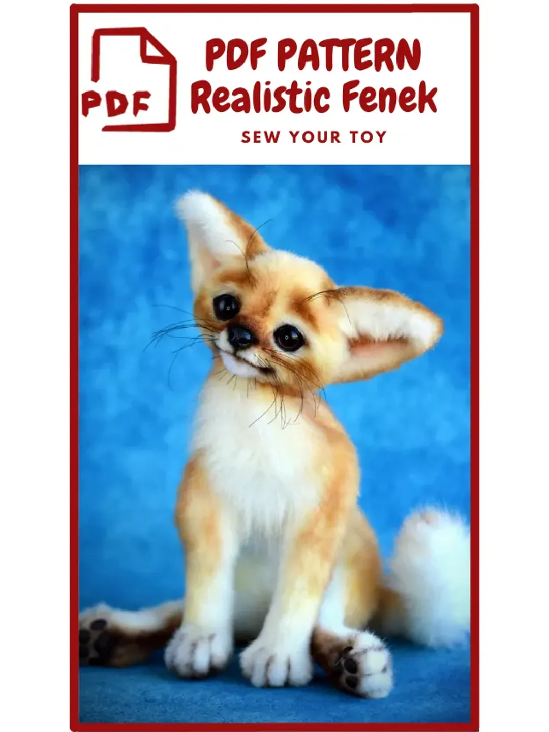 SEW PATTERN Fox Fenek - Fox Fenek - Collectible toy - Posing toy - Toy Fenek - Stuffed Animal Figurine-PDF Pattern
