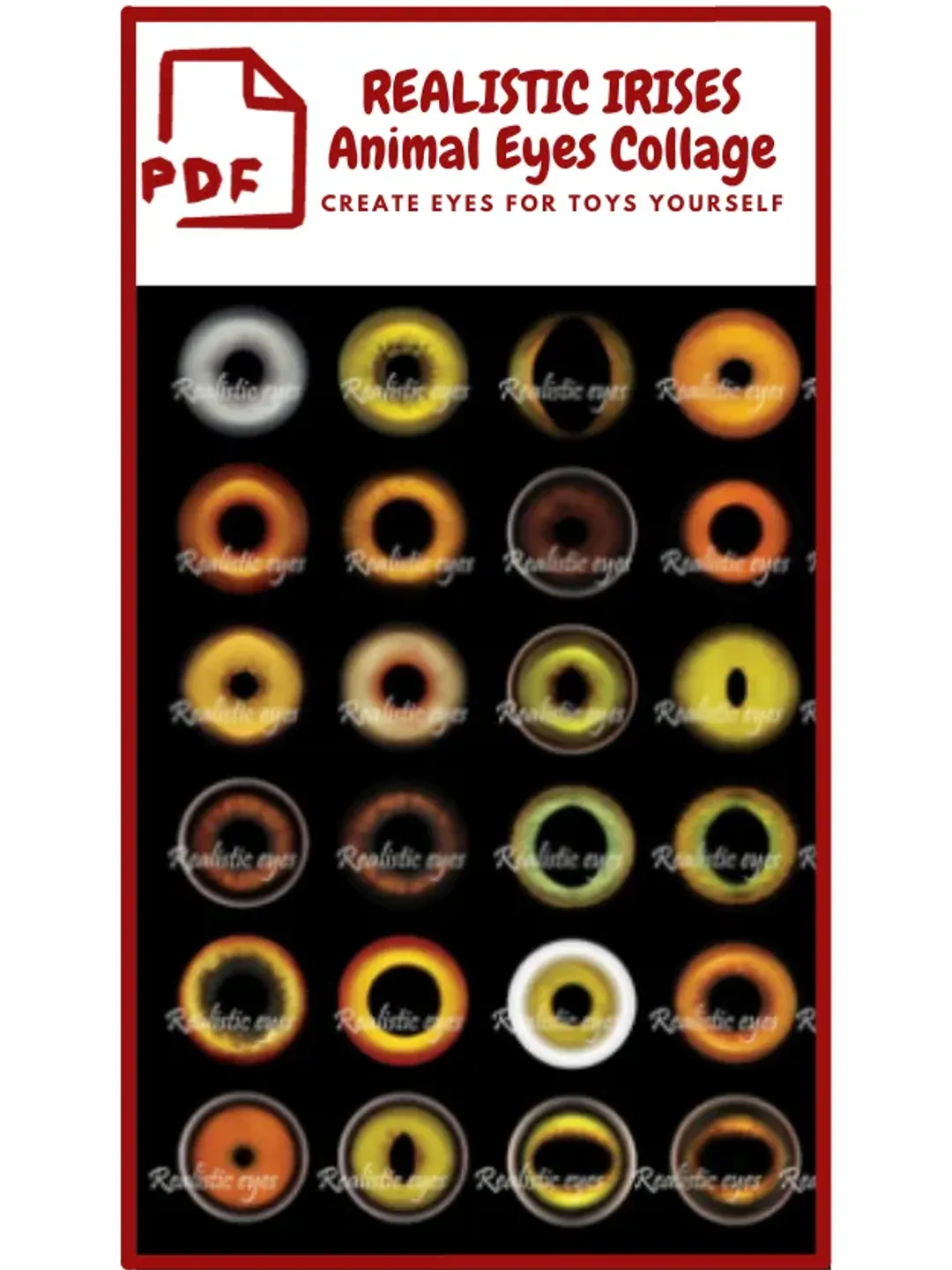 Eyes for Printing Realistic Irises, Cat Eyes, Cat Irises, Realistic Eyes, Doll Eyes, Teddy Bear, Bottle Caps, Pendants