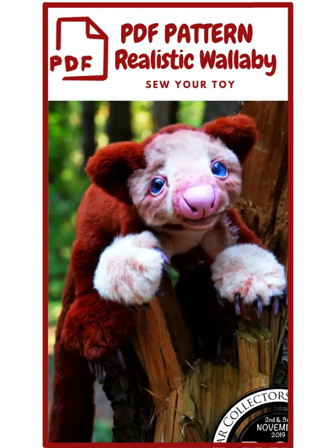 Wallaby Goodfellow. Realistic toy. Stuffed Wallaby. Handmade collectible animal by photo. Doll Stuffed Wallaby toy