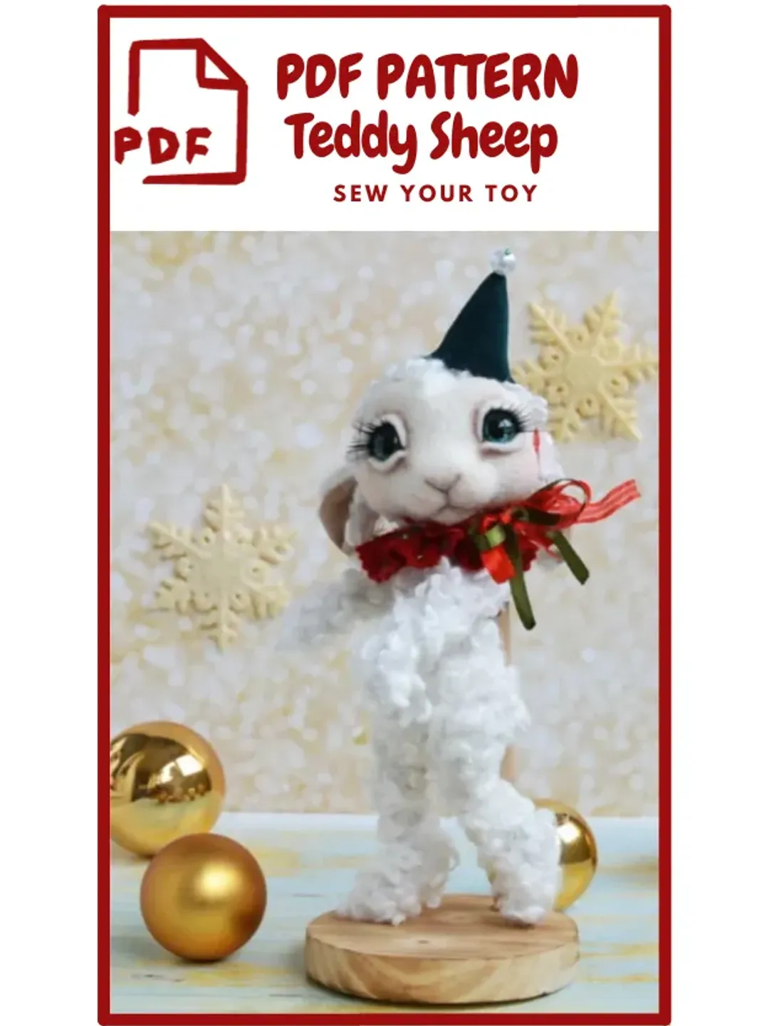 PATREN Teddy Sheep -Pattern Teddy Sheep -Friends Teddy Pattern -Toy Teddy- Home decor -Cute Gift -DIY toy -Plush Sheep