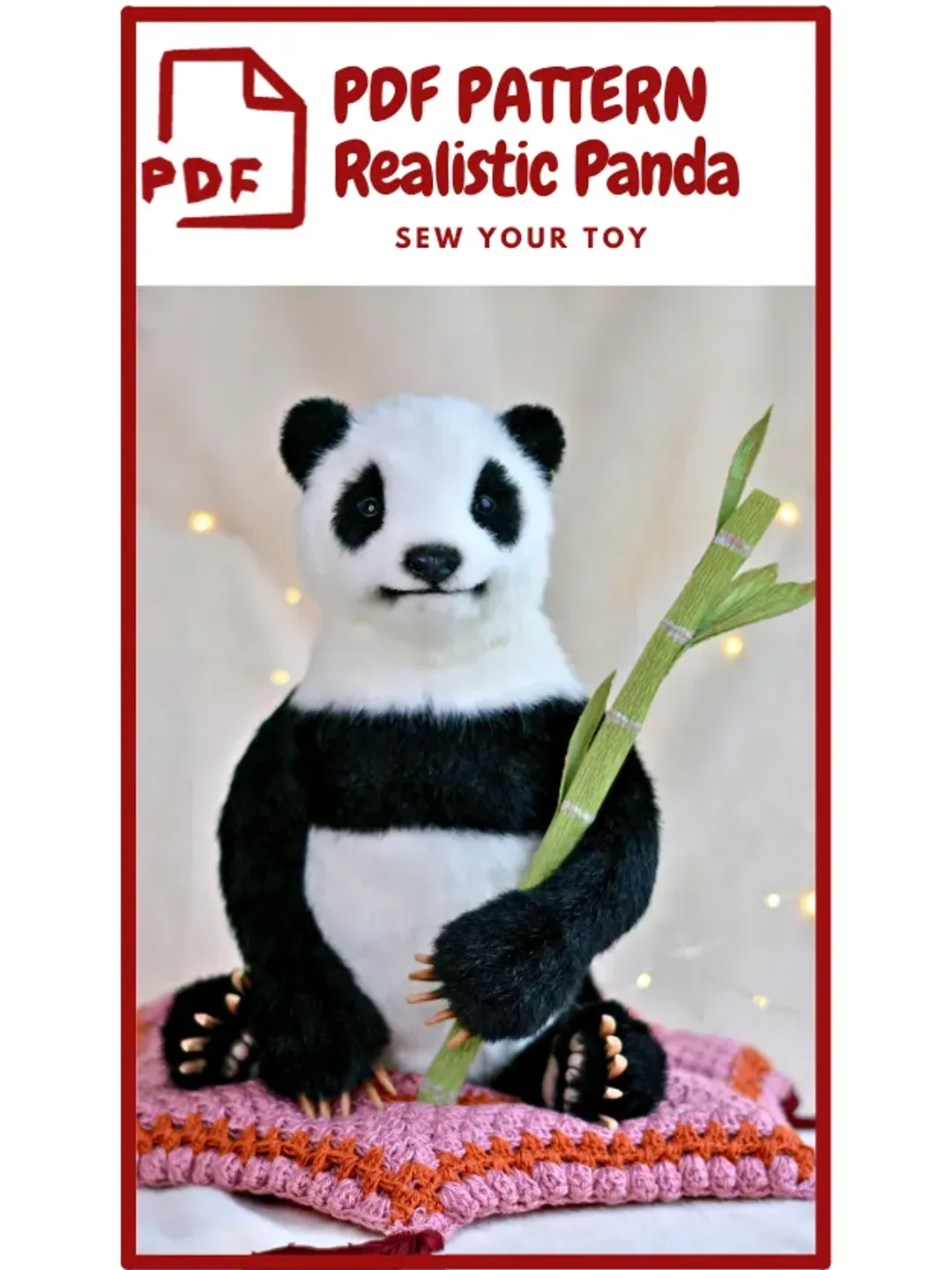 SEWING PATTERN Panda - Figure stuffed animal,  Pattern PDF-Teddy bear,  Teddy bear , Animal Pattern, Panda Bear