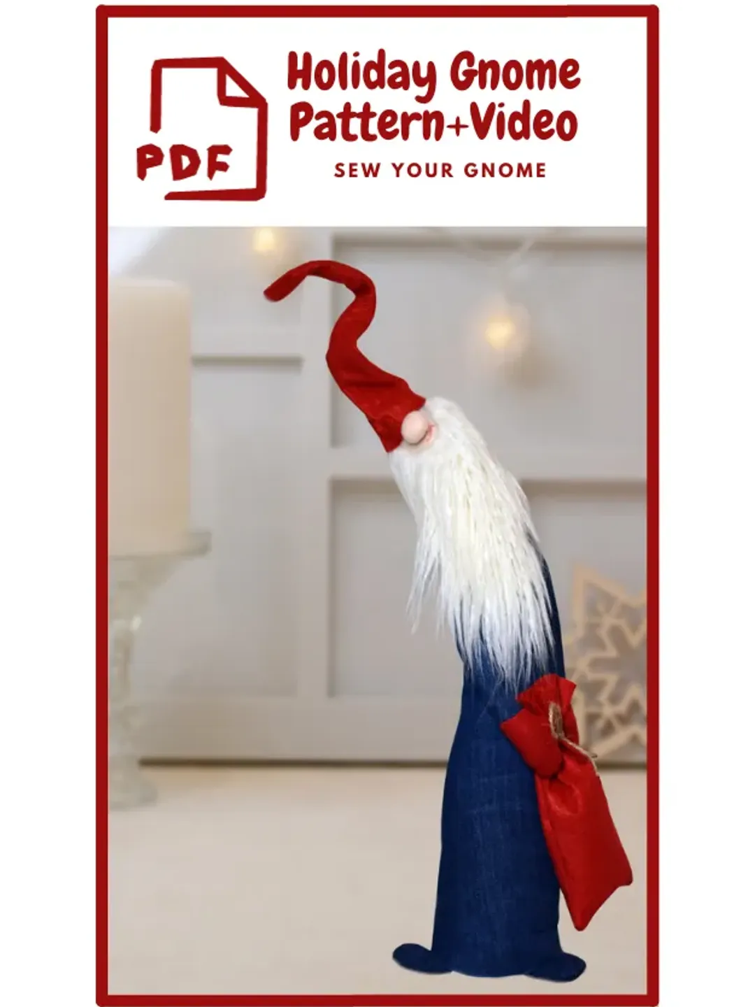 Pattern Christmas Gnome Toy, Handmade Norwegian Gnome, Christmas Decor ,Santa New year, Interior toy