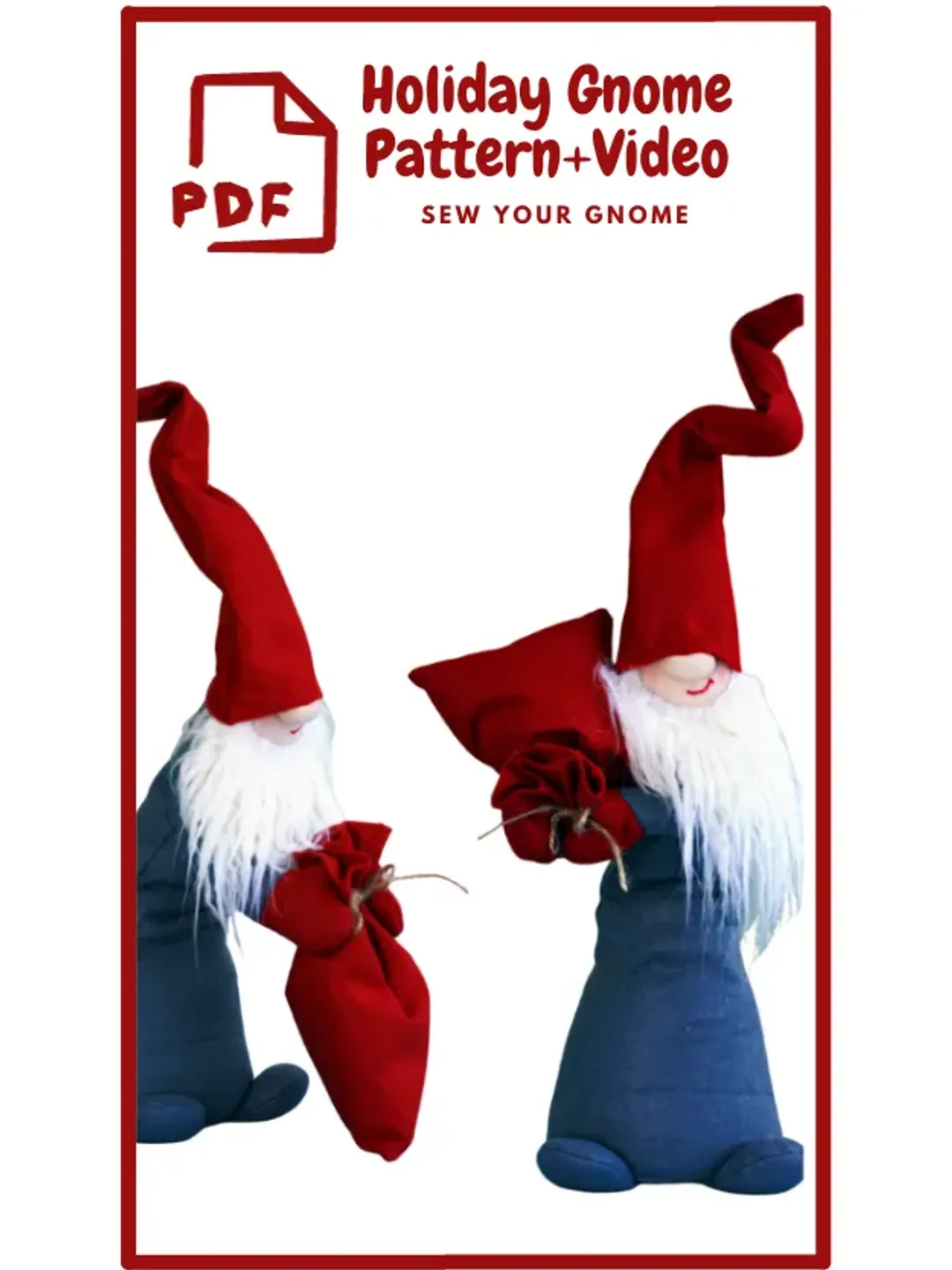 Pattern Christmas Gnome, Video tutorial , Posing gnome, Gnome changing poses,