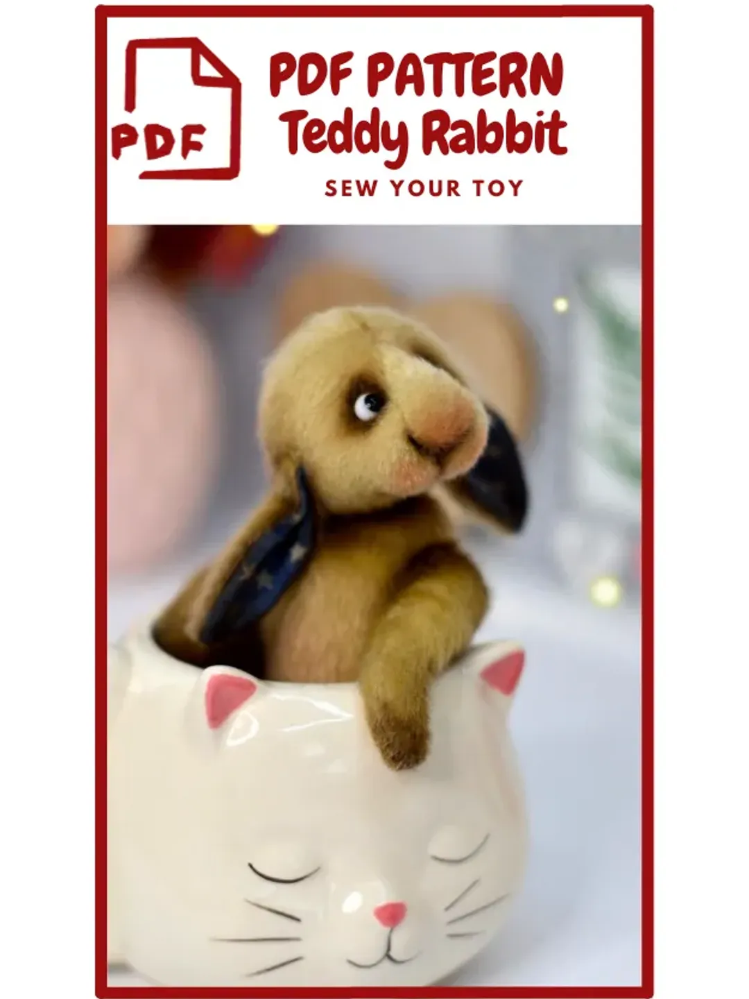 Rabbit pattern sewing / Bunny rabbit stuffed animal doll sewing pattern / digital PDF download / Sewing pattern/