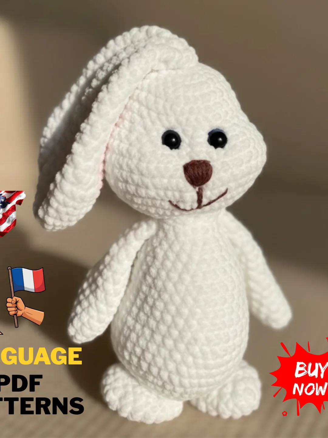 Crochet Rabbit Pattern Fast Easter Bunny crochet Pattern PDf|farm animal crochet pattern easy ...