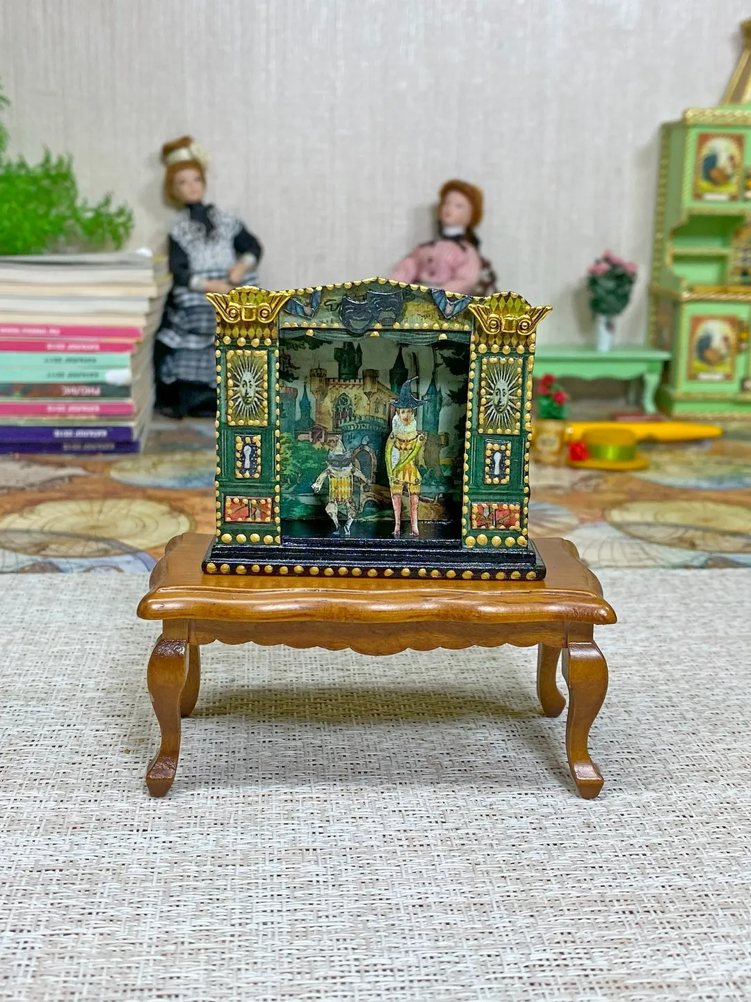 Tutorial. Puppet theater. Dollhouse miniature. Two sizes.