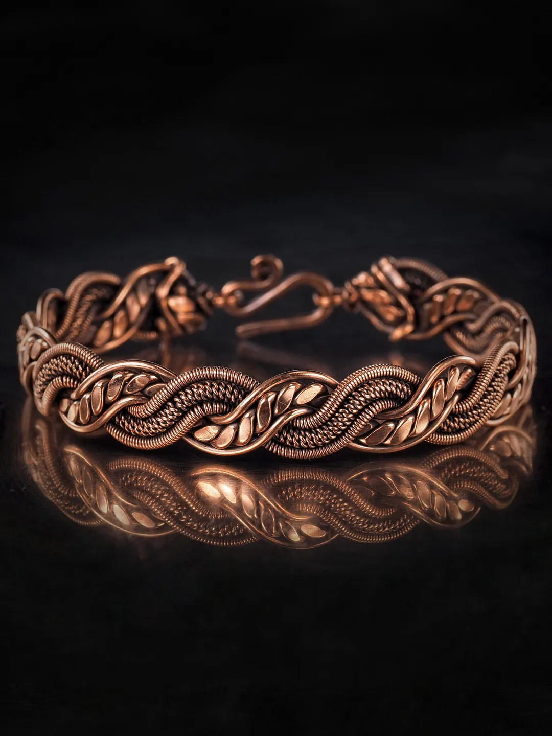 Woven copper wire bracelet Antique style handcrafted copper jewelry Unique gift
