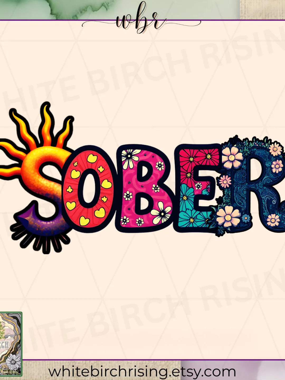 Sober PNG Bundle | Retro Groovy Sobriety Art (Digital Download)