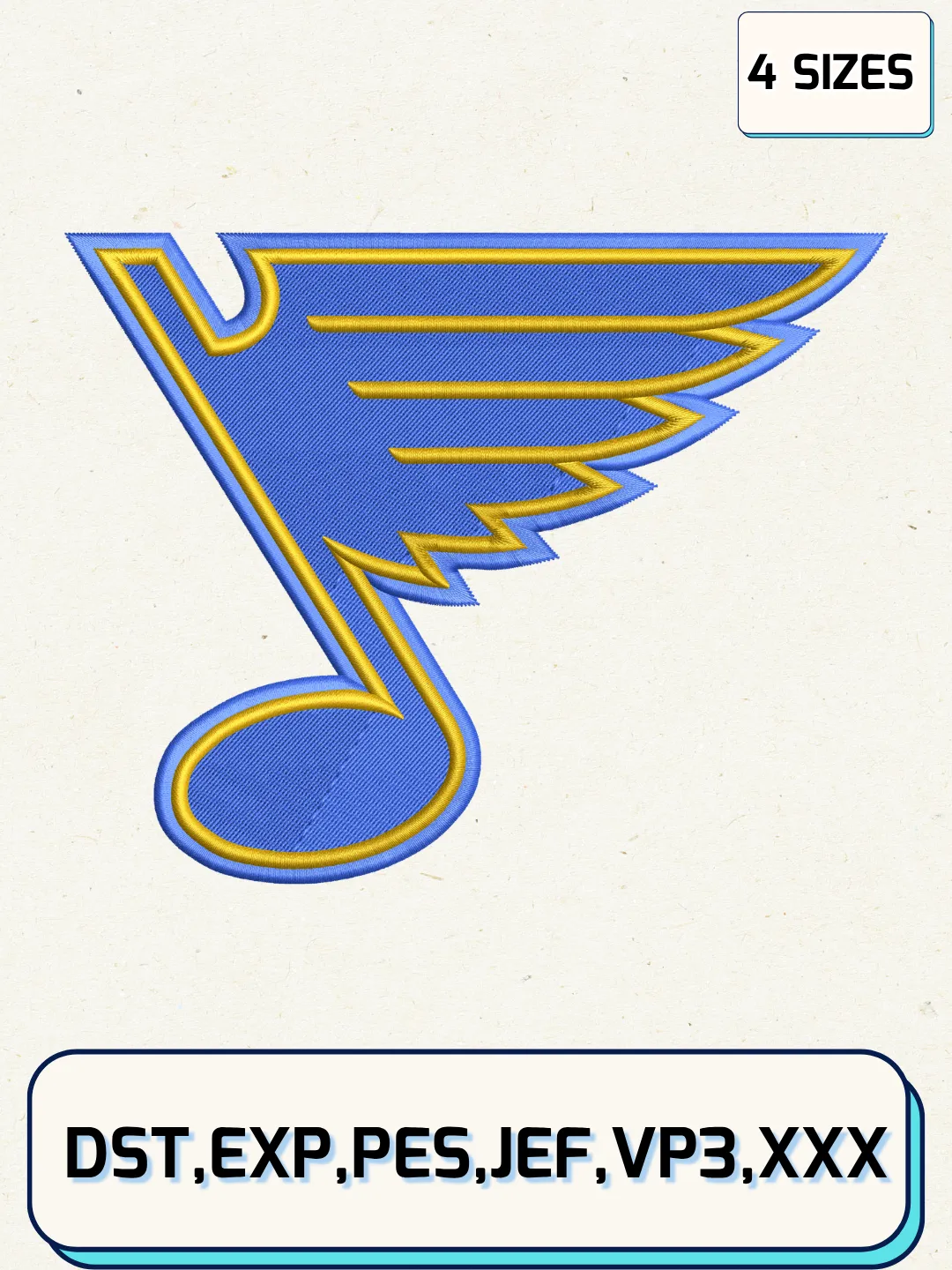 St. Louis Hockey Embroidery Design Files,Machine Embroidery Files,4 Sizes