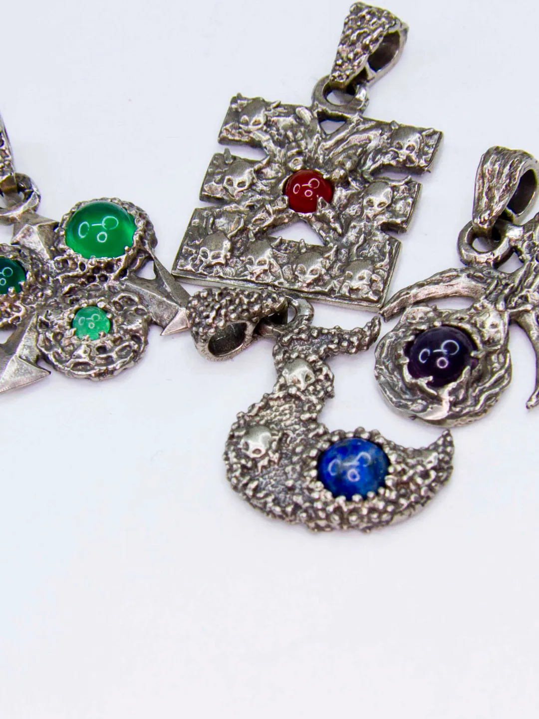 Handmade Pendant Set with Symbols of Tzeentch, Slaanesh, Nurgle, and Khorne (German Silver CuNiZn)