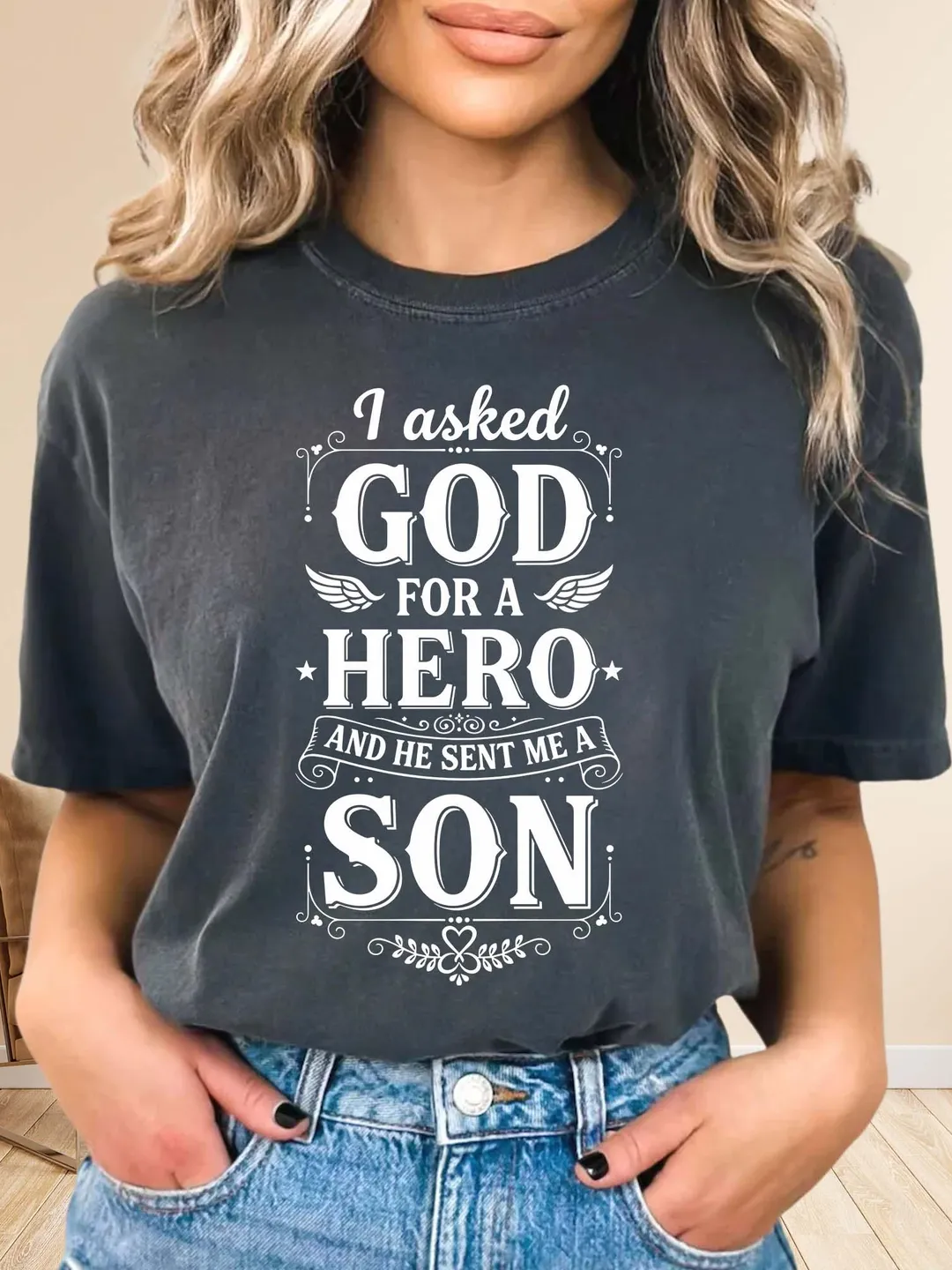 Comfort Colors Son Shirt, Christian Mom Gift, Faith Family Tee