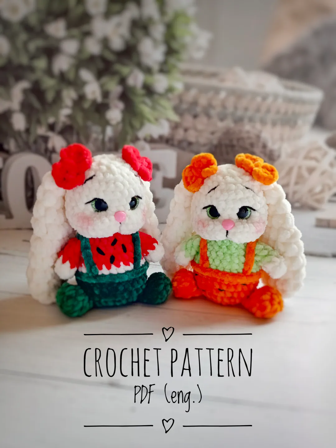 Crochet bunny pattern Crochet rabbit plush pattern Stuffed bunny plush amigurumi pattern Plush Easter bunny