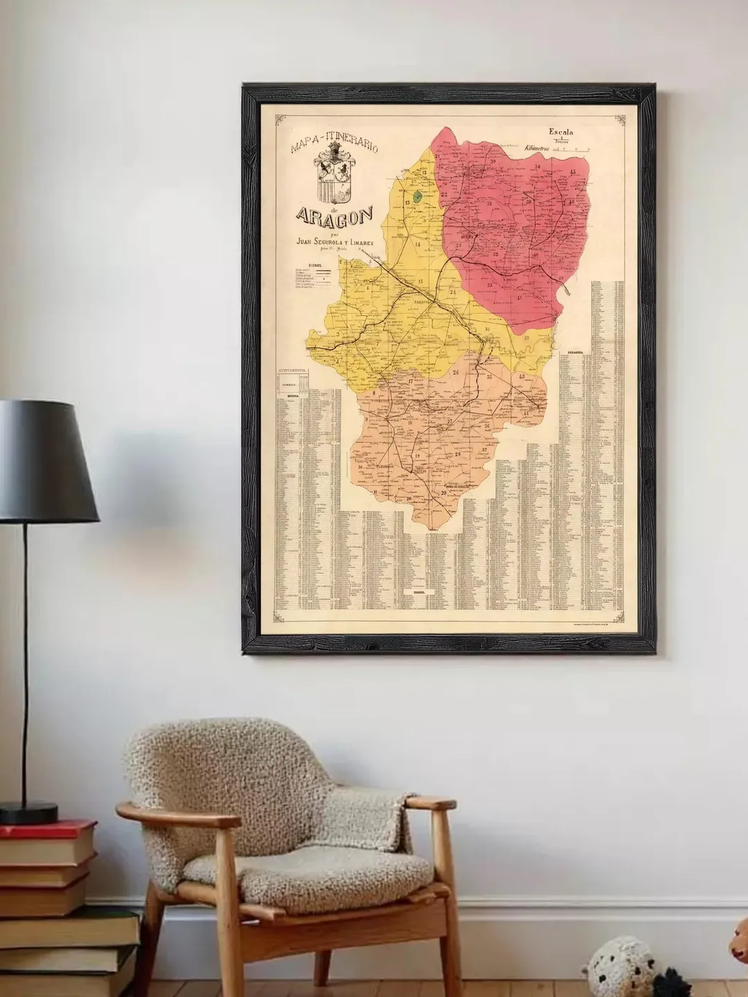 Old Map of Aragon Region 1870 Spain Vintage Map | Wall Map Print