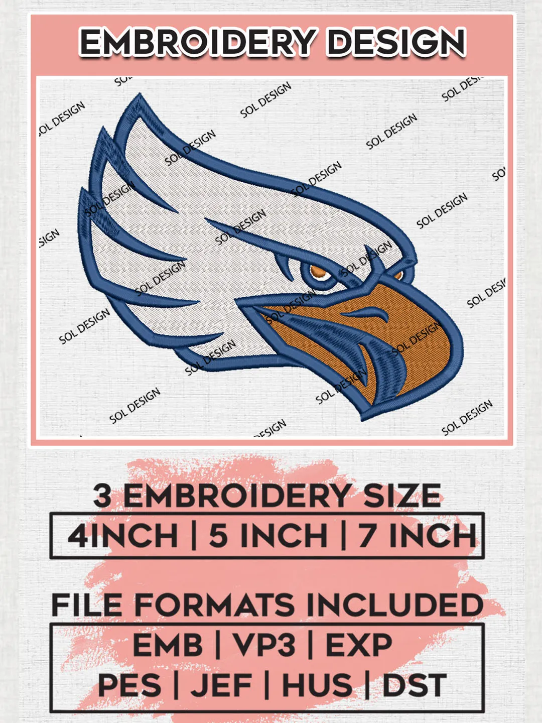 NCAA North Texas Mean Green Team Head Mascot Logo Embroidery Design Files, NCAA North Texas Mean Green Team Embroidery, NCAA Game Day, Machine embroidery designs, Digital Download