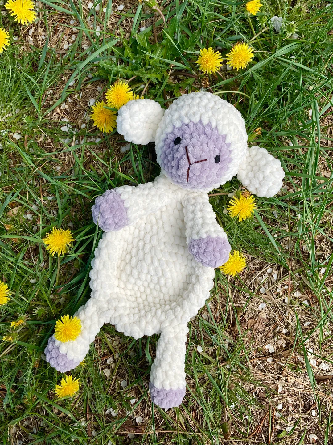 Crochet sheep snuggler pattern Amigurumi lamb pattern Crochet lovey pattern Crochet snuggler pattern Crochet plush blanket