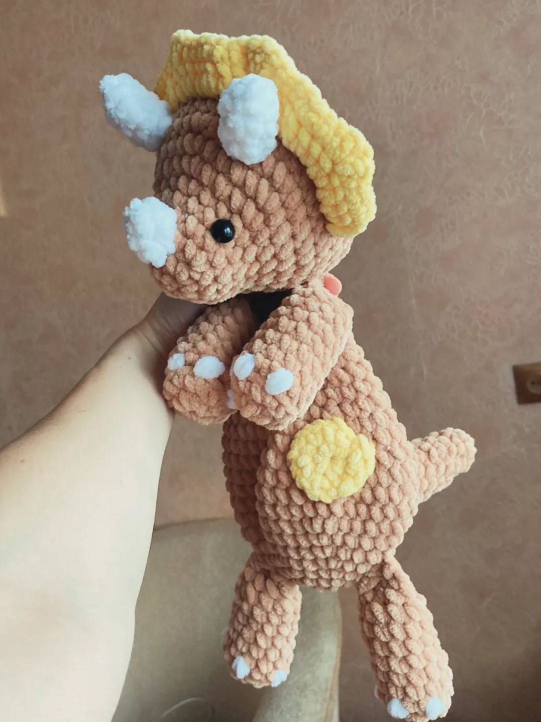 Crochet triceratops pattern Crochet dinosaur pattern Amigurumi plush dino pattern Crochet snuggler pattern Crochet cuddler