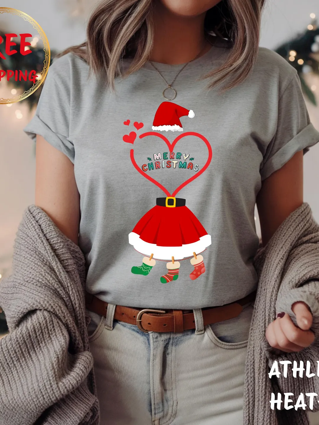 Santa Funny Dress Merry Christmas T Shirt