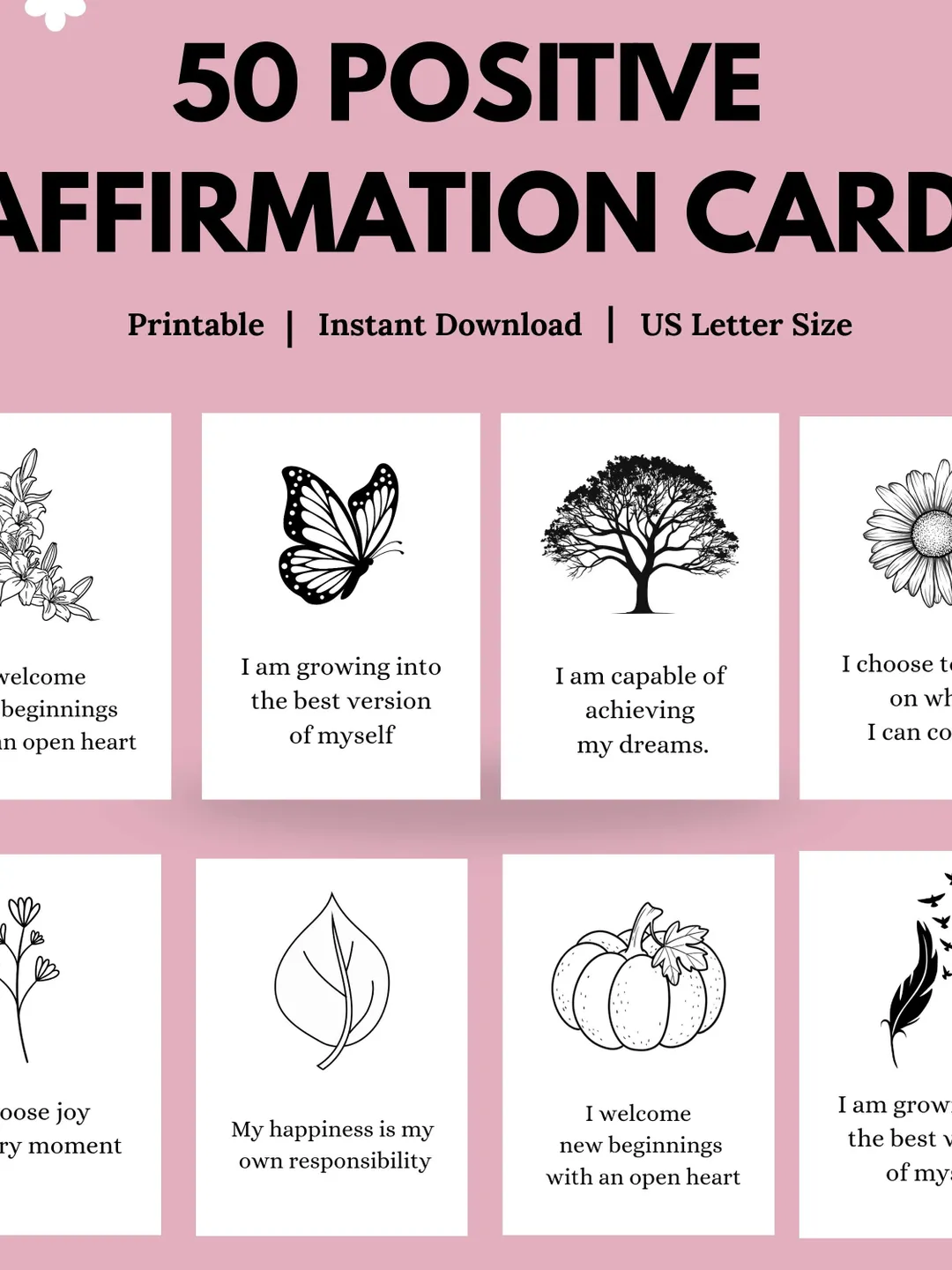 Affirmation Card Examples Note Card Positive Affirmations