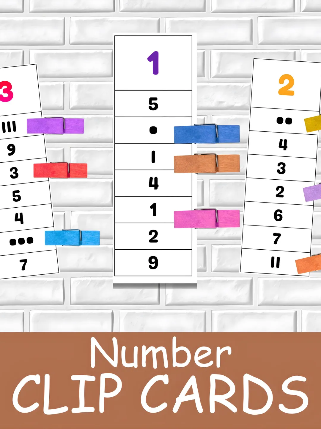 Number Clip Cards 1-10, Preschool Activity (PDF)