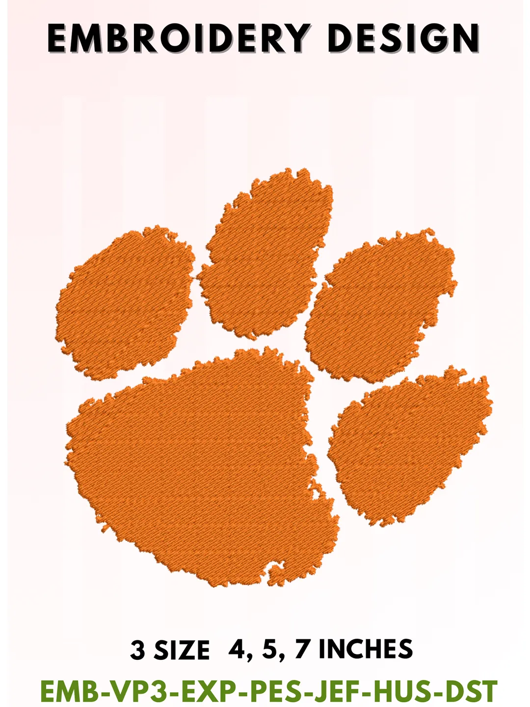 Tiger Football Embroidery Design, College Sports Embroidery Files, Sports Machine Embroidery Files, 3 Sizes, Instant Download