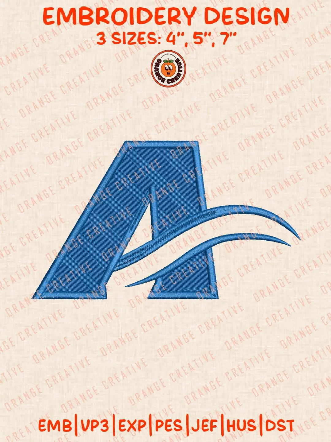 NCAA UNC Asheville Bulldogs Letter Logo Embroidery Files, Sport Embroidery Designs, NCAA UNC Asheville Bulldogs Embroidery, College Football Team Designs, Digital Download