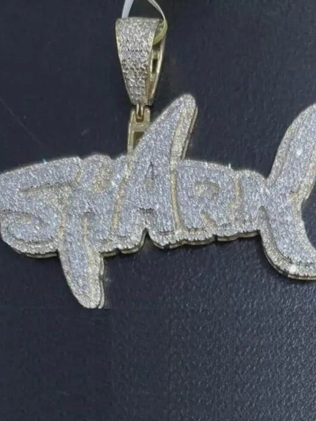 Rectangle Diamond Rapper Pendant Round Cut Diamond Men's Gift Customized Pendant, Rapper Silver Pendant ...