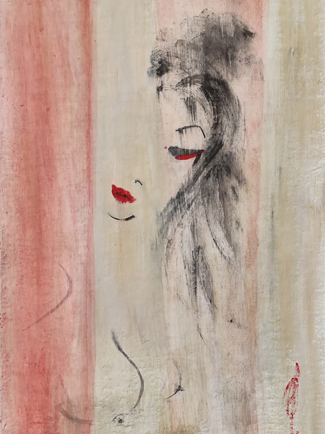 Naked woman painting Original art Wabisabi interior