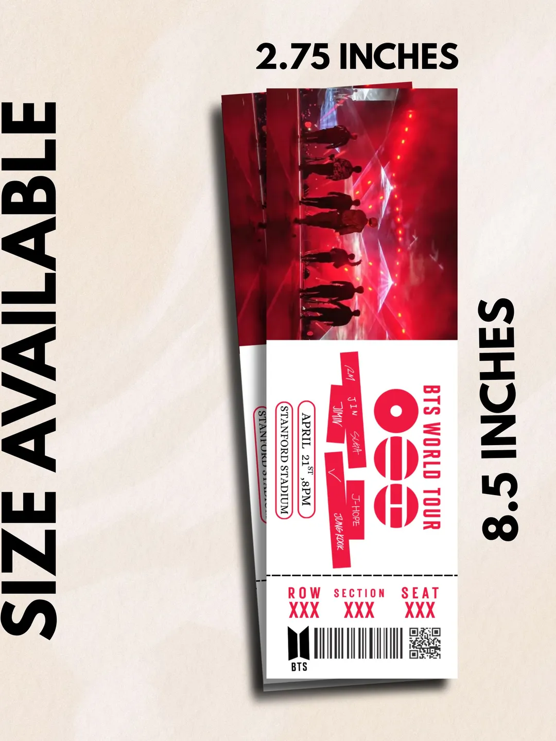 BTS World Tour Arirang Editable Ticket