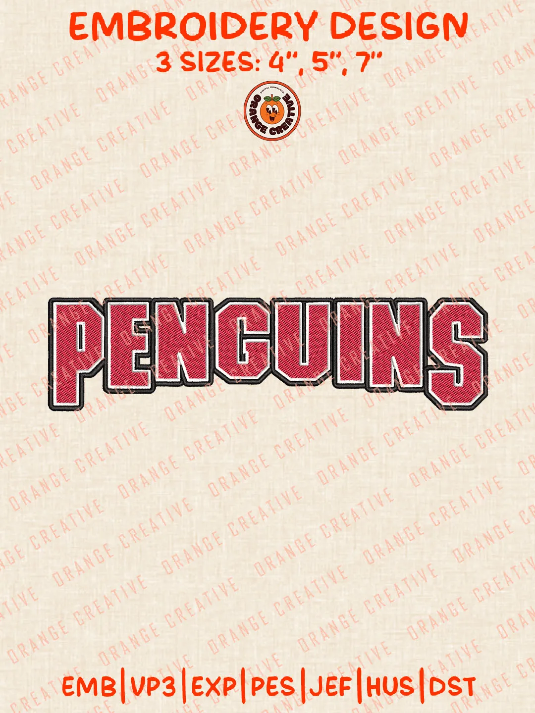 NCAA Penguins Wordmark Logo Embroidery Files, NCAA Youngstown State Penguins Team Embroidery Designs, Youngstown State Penguins Football Team Machine Embroidery Files, NCAA Machine Embroidery, Digital Download