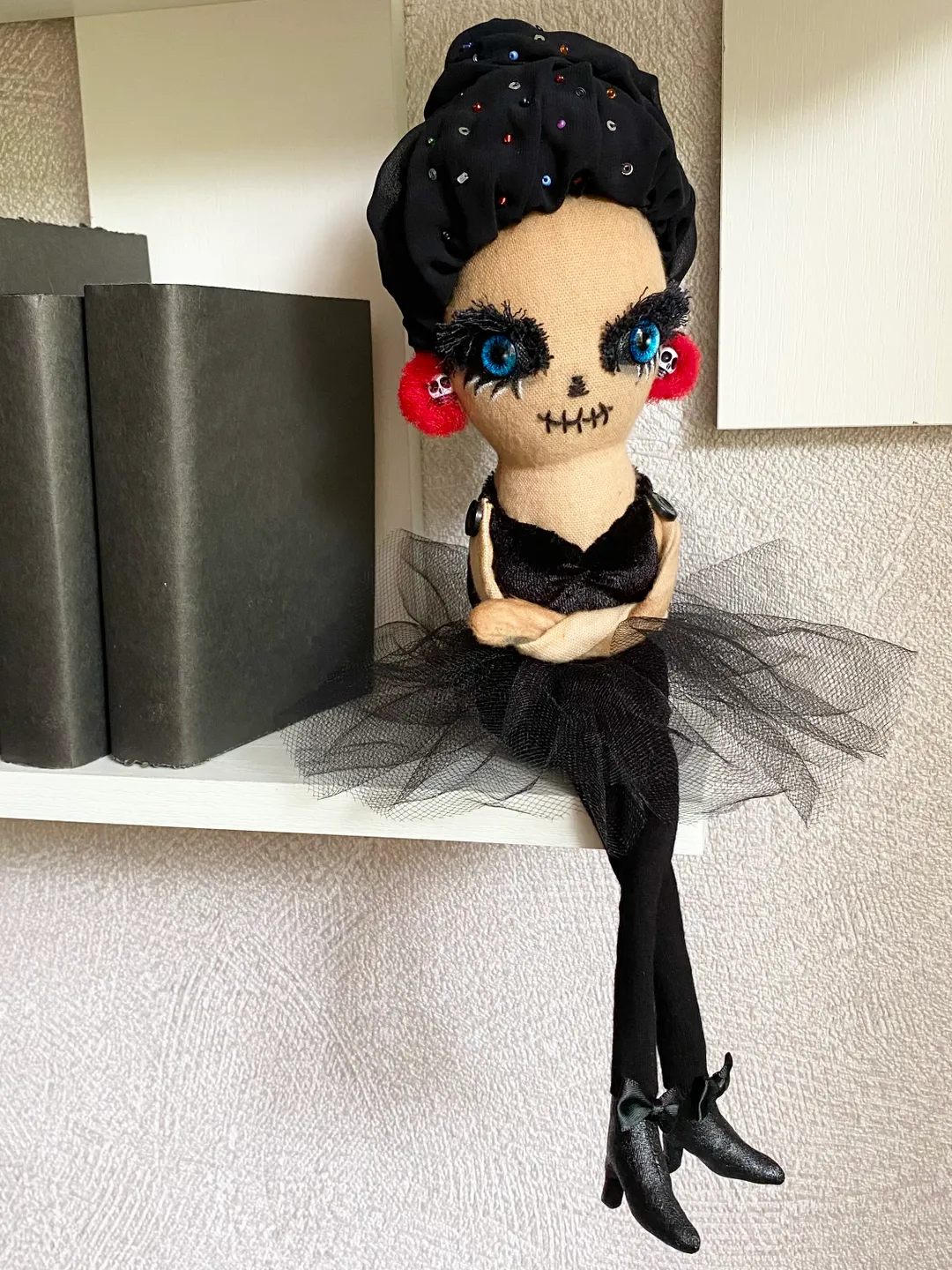 Scary doll for macabre decor .  Weird gifts .  Cute creepy doll . Halloween doll .