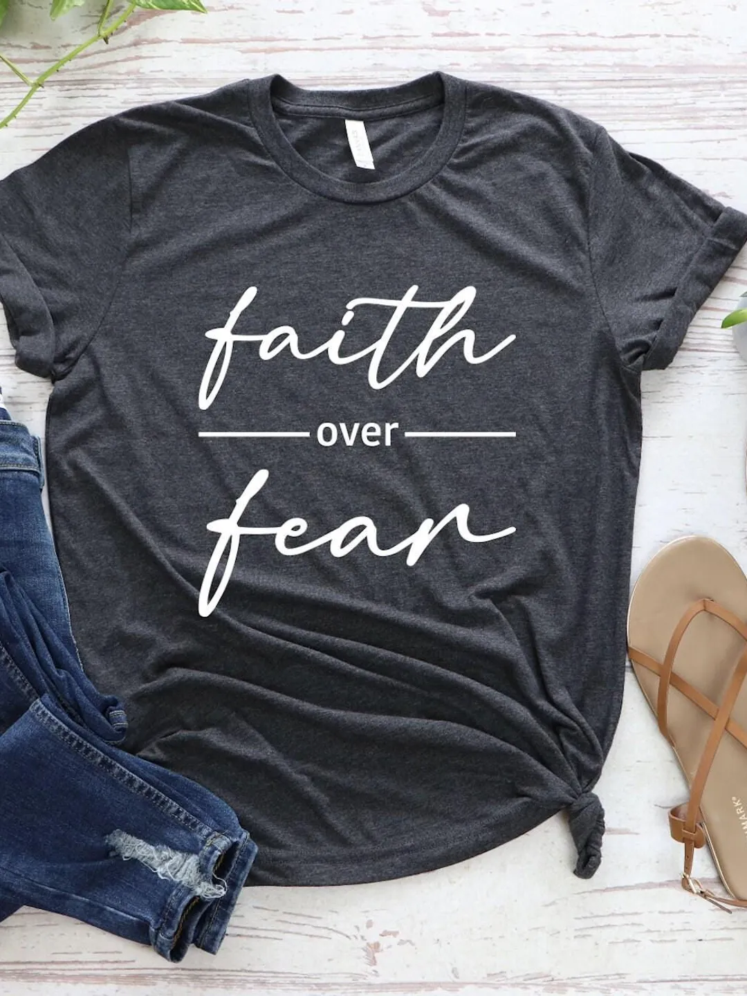 Faith Over Fear Shirt: Christian Unisex Tee with Scripture Print