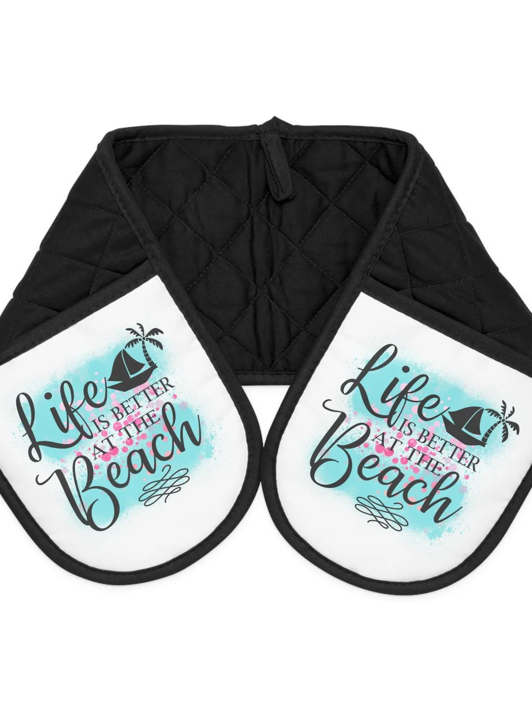 OVEN MITTS Life Is Better At The Beach Double Handle Pot Holder Coastal Kitchen