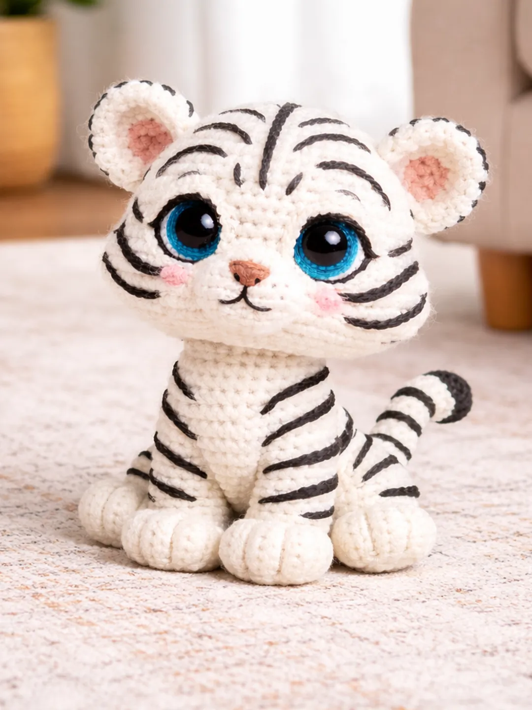 White Tiger Crochet Pattern PDF | Cute Amigurumi Tiger Tutorial