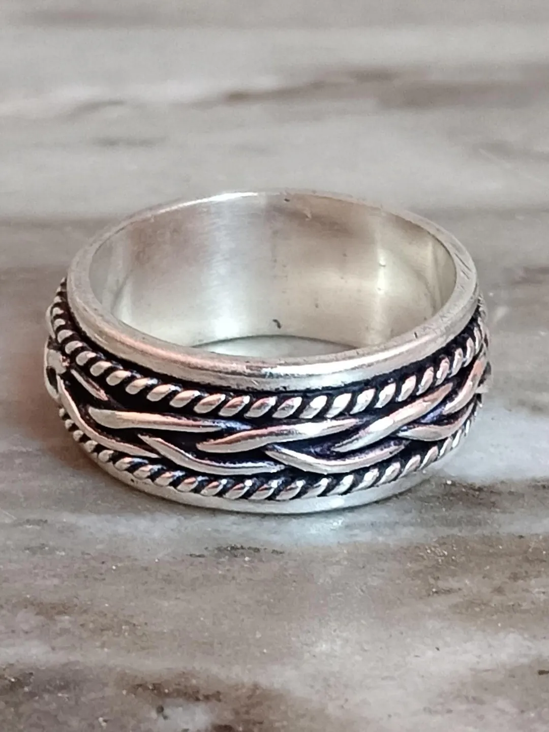 Designer Spinner Ring, Handmade Spinner Ring, 925 Sterling Silver Ring, Wedding Gifts Band Ring, Spinner & Meditation Partywear Band Ring,
