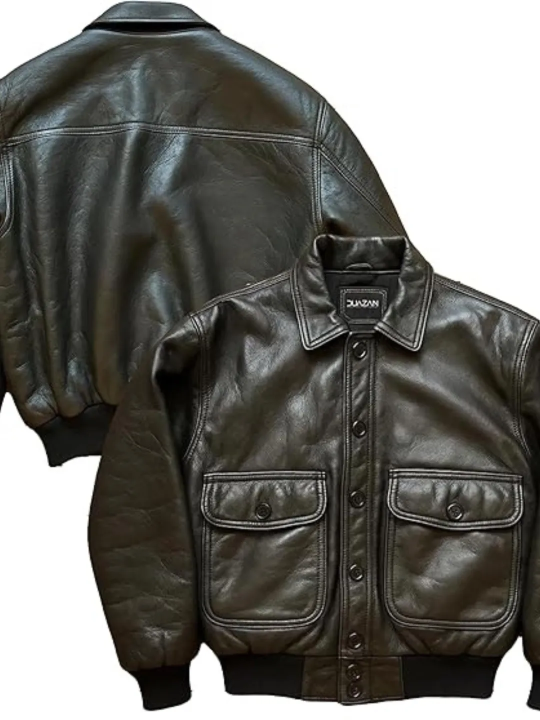 Men's Brown Lambskin Leather Bomber Jacket – Classic Vintage Style