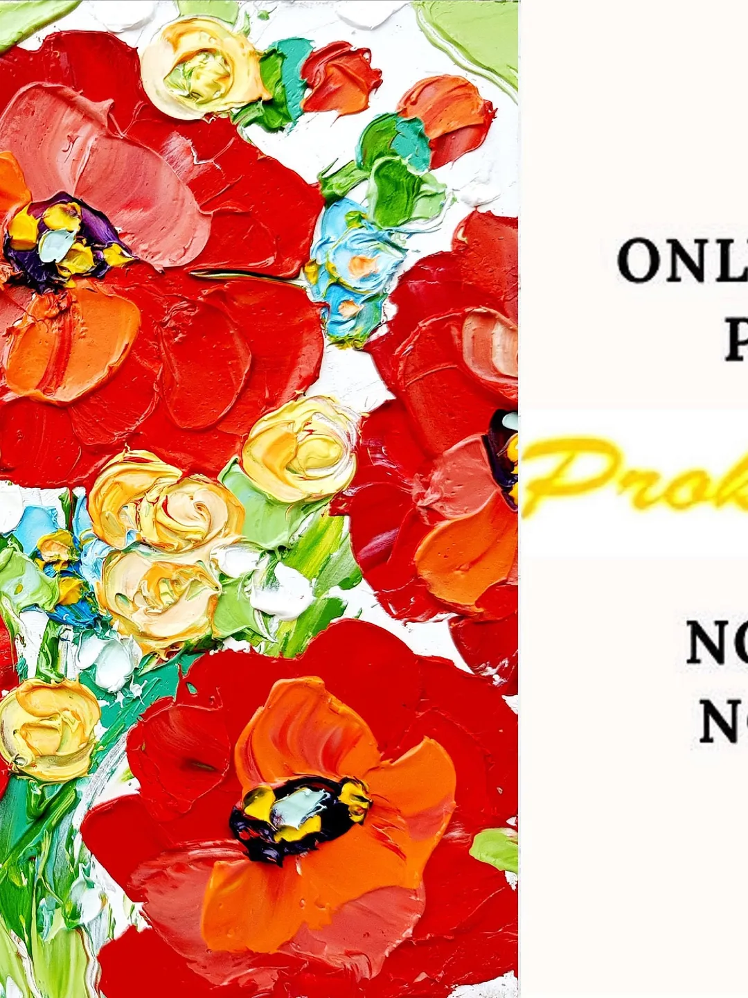 Poppy Painting Original Art Impasto Oil Painting 6x6 Flower Small ...