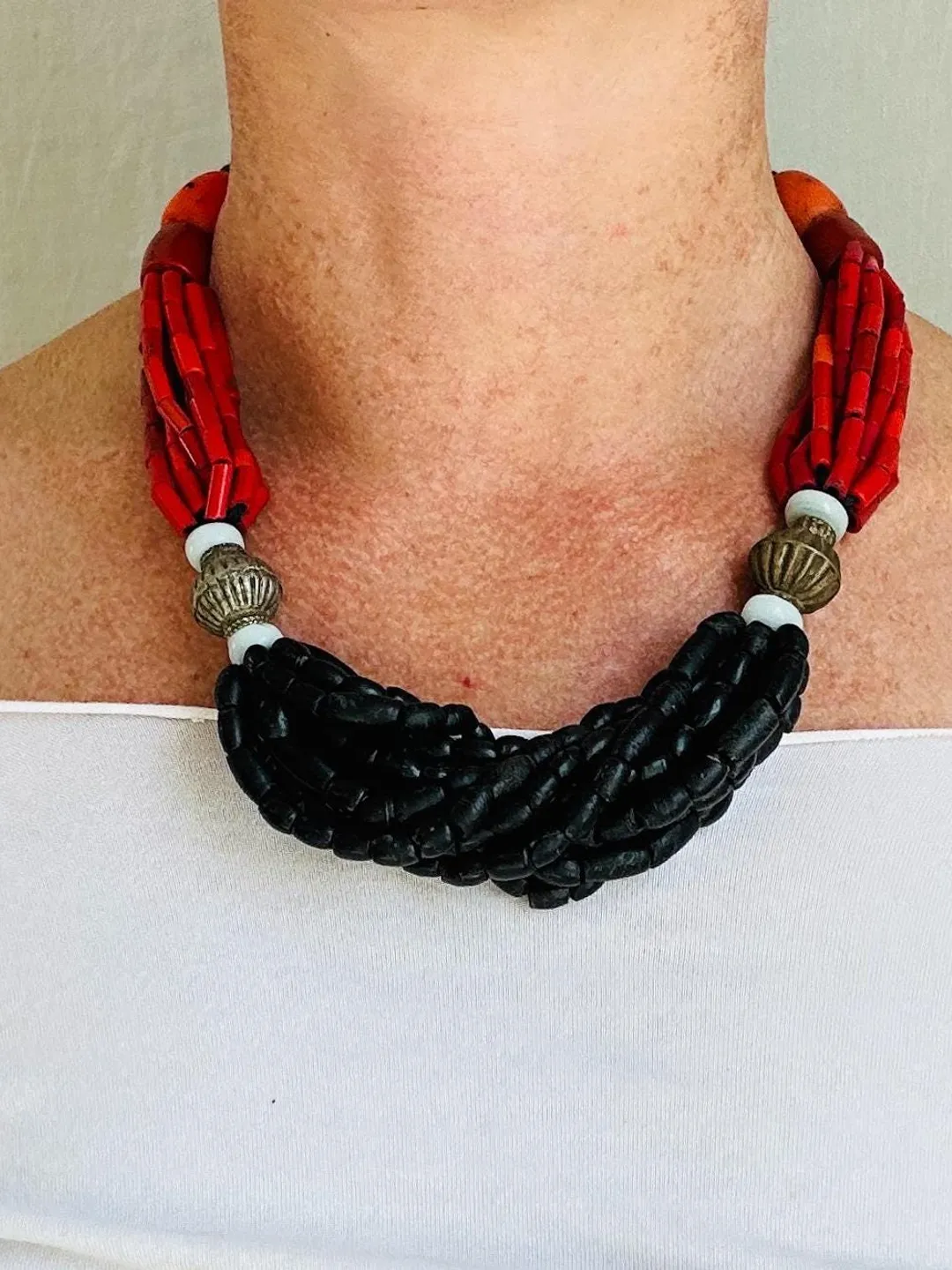 Balochi Multi-Strand Tribal Beaded Necklace. 4300