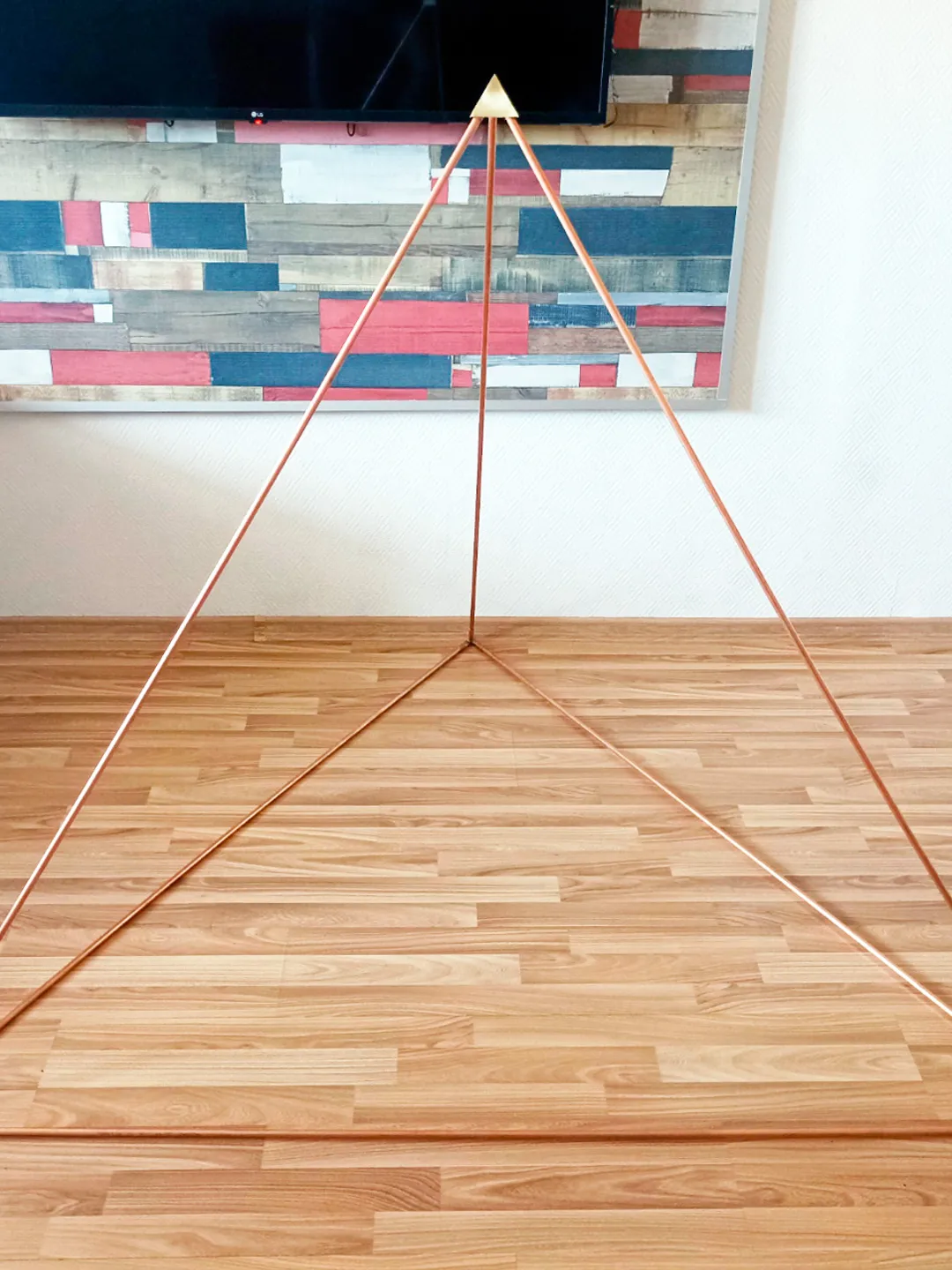 Copper Tetrahedron | Triangular Pyramid complete set | three-sided copper pyramid for meditation