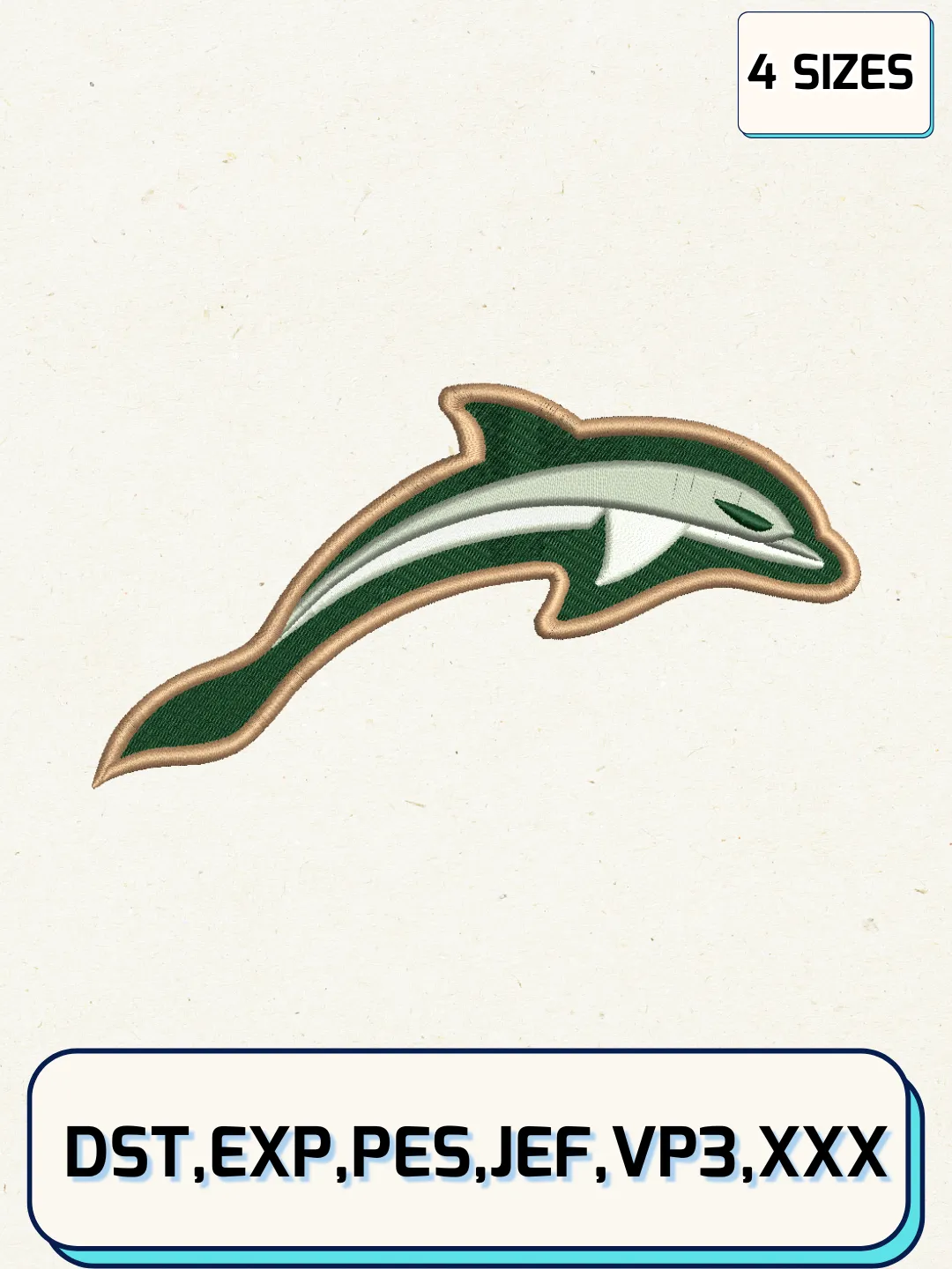Jacksonville Dolphins Logos Embroidery Design Files, NCAA Logos Embroidery Designs, Machine Embroidery Files, 4 Sizes