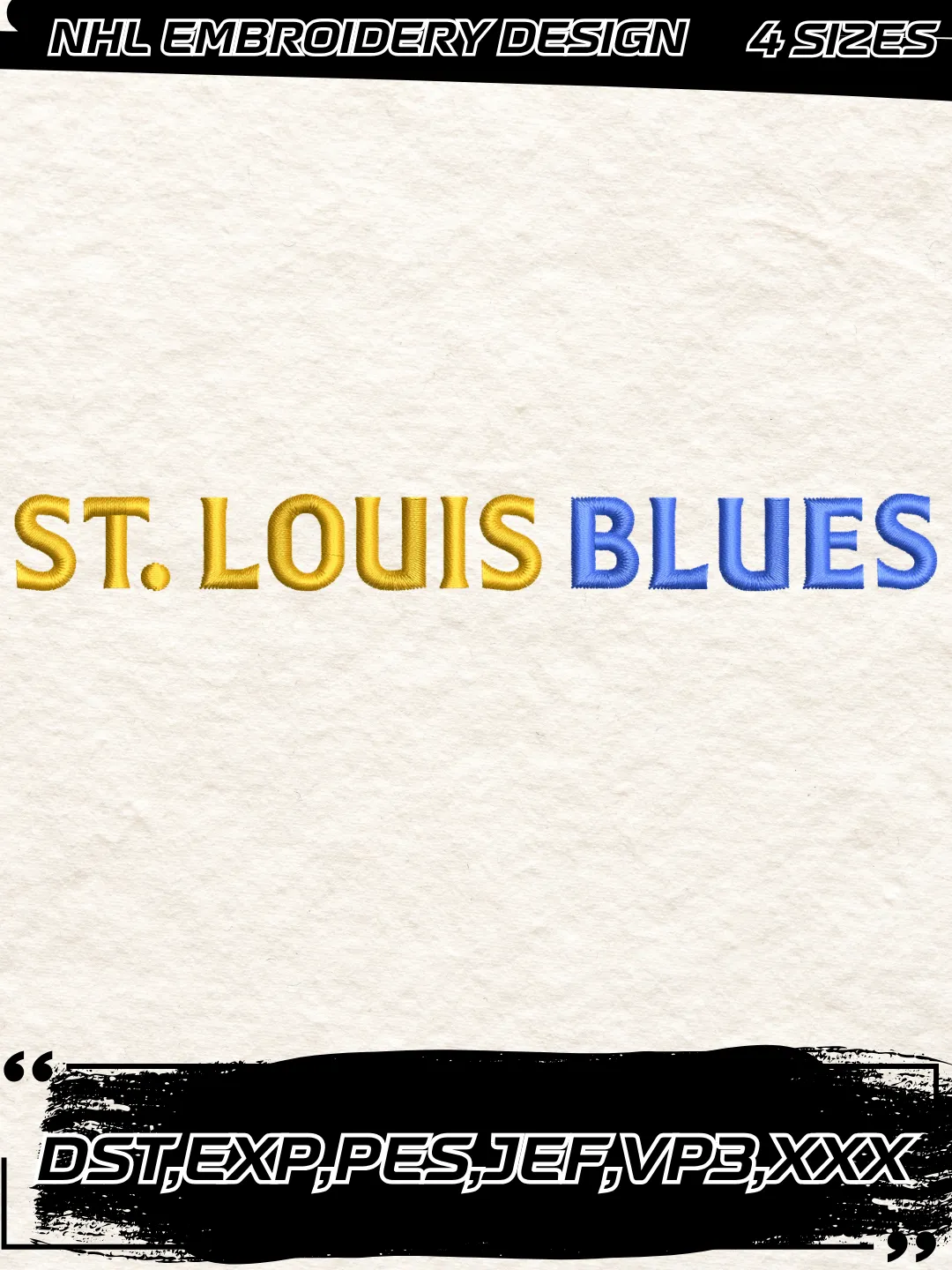 St. Louis Hockey Embroidery Design-Machine Embroidery File