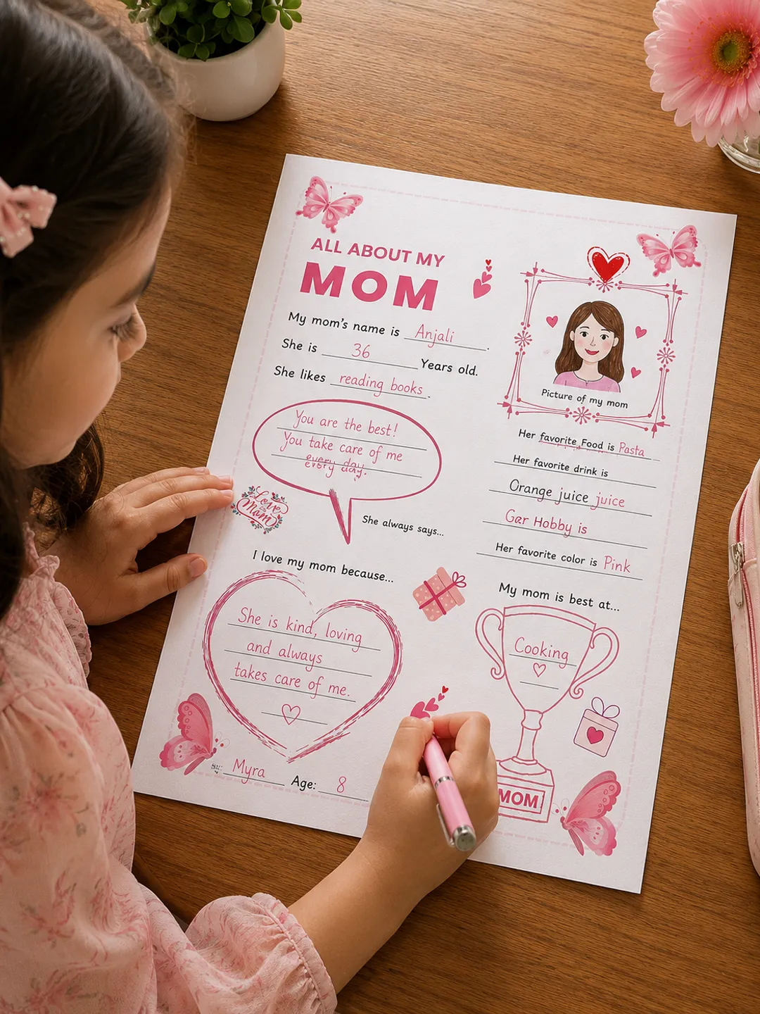 Mom. Printable Worksheet.pdf All About My Mom Printable Worksheet | Mother's Day Kids Activity | Mom ...