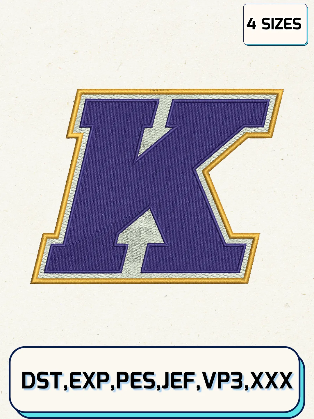 Kent State Golden Flashes Logos Embroidery Design Files, NCAA Logos Embroidery Designs, Machine Embroidery Files, 4 Sizes